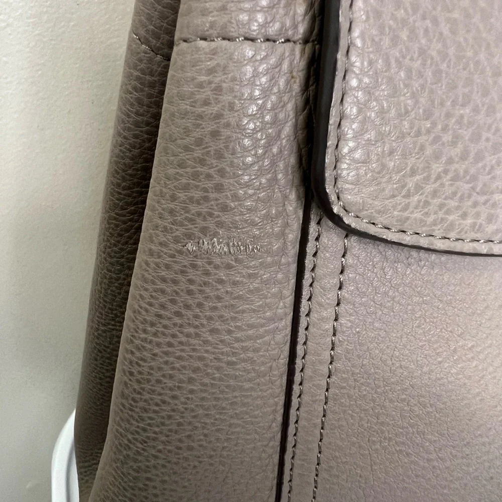 Tory Burch women’s half moon gray leather tote - Picture 5 of 16